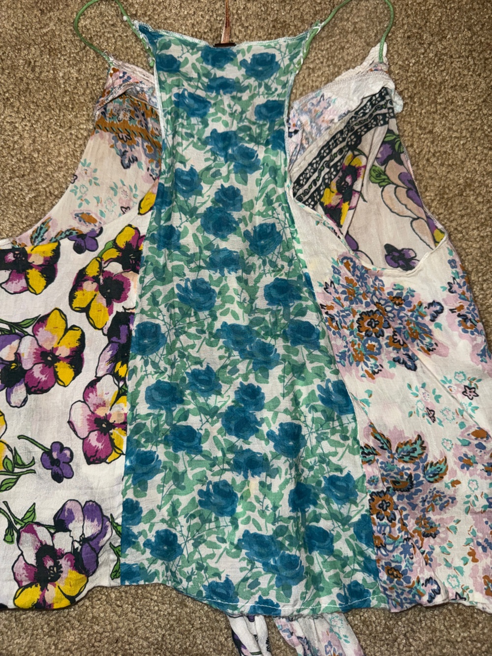 Free People Y2K Floral Beaded Crochet Tie Front Boho Tunic Top - Picture 6 of 6